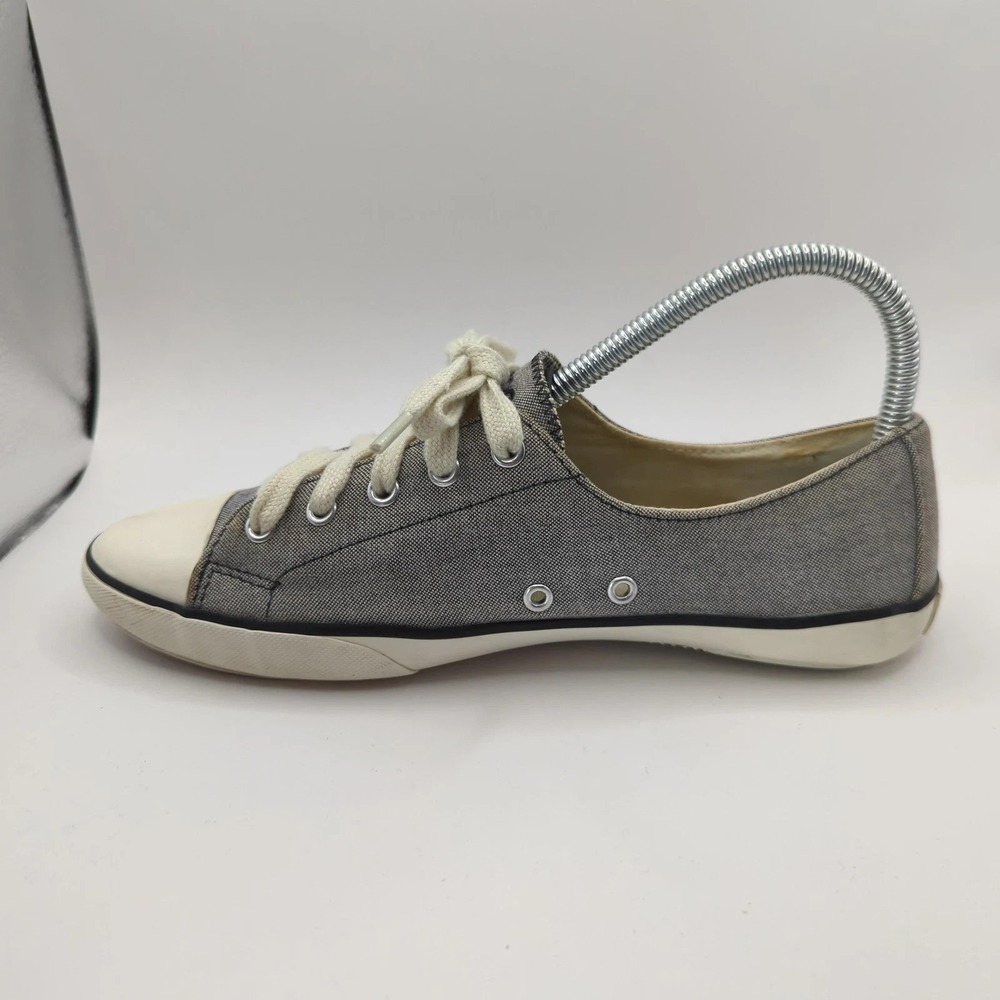 Polo Ralph Lauren Parnell Shoes Womens Size 7.5 Gray Canvas Low‎ Top Casual - Picture 3 of 10